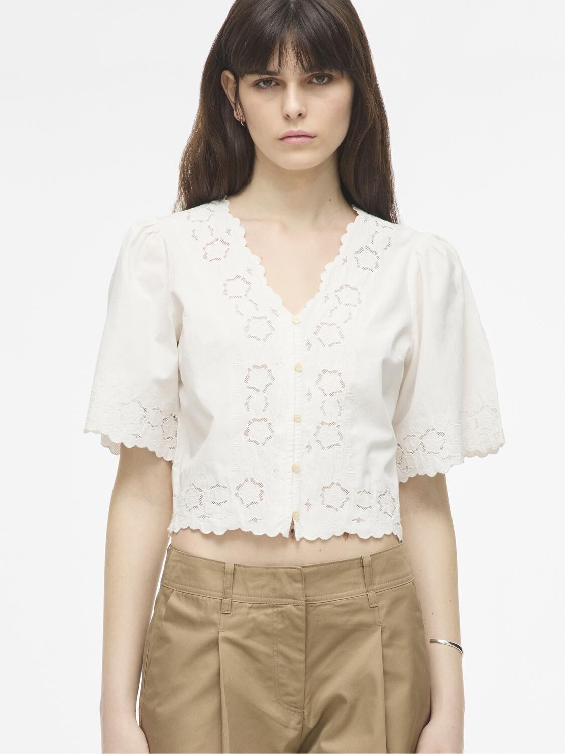 ROUAMORY 2/4 V-NECK TOP