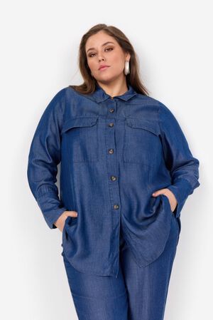 Curvy WA-FLORA 4 Skjorte Mørk blå