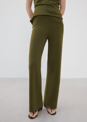 Fine-knit straight-fit trousers