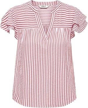 ONLBARI SL FRILL V-NECK TOP CS WVN