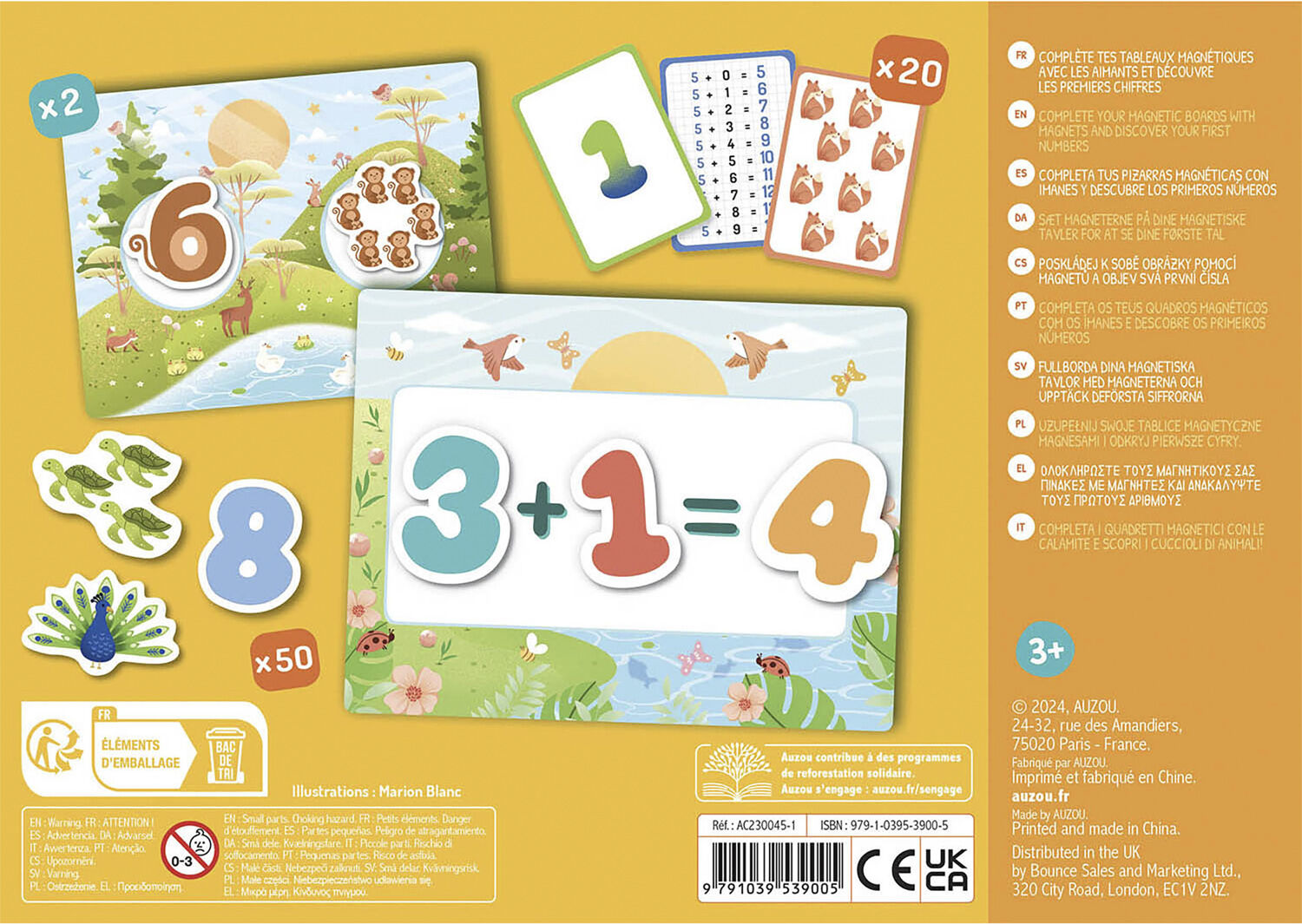 Auzou - Magnetisk leges&aelig;t - L&aelig;r tallene