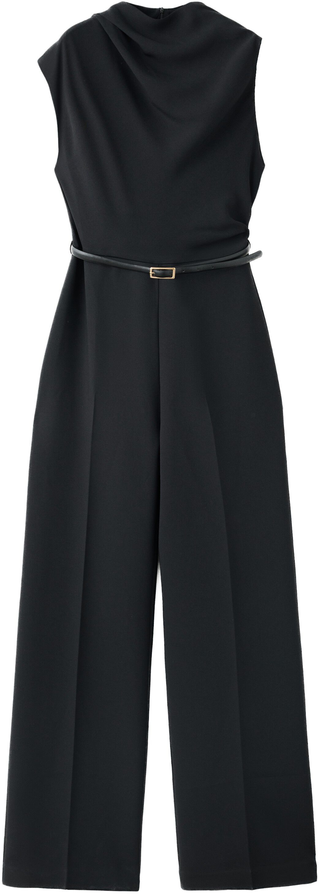 Jumpsuit with draped detail belt