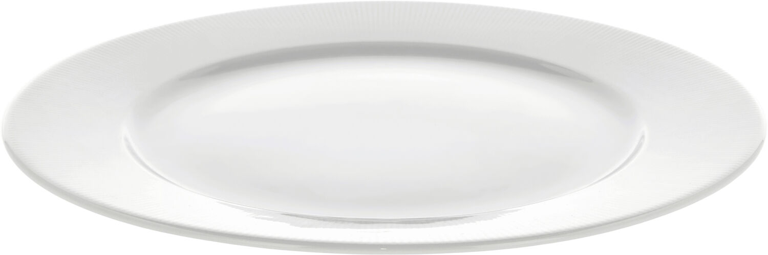 Tallerken flad med fane Eventail 28 cm Hvid