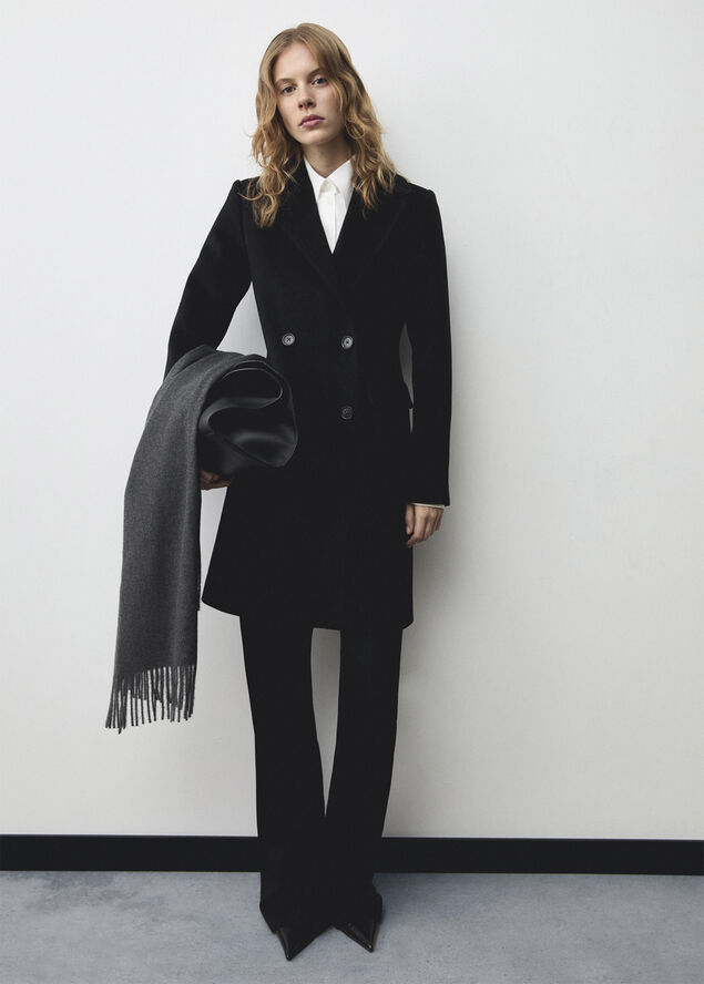 Double-breasted wool coat
