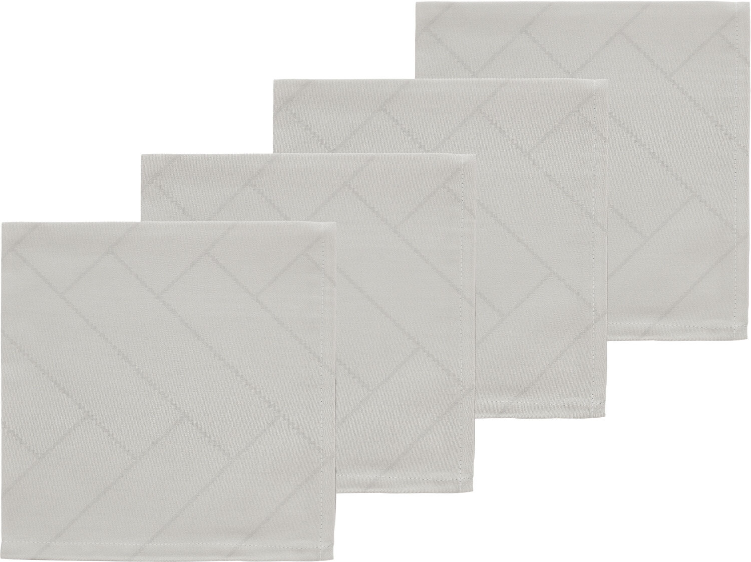 Stofservietter Tiles Light grey 4 stk.
