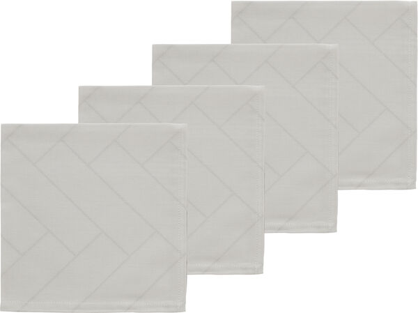 Stofservietter Tiles Light grey 4 stk.