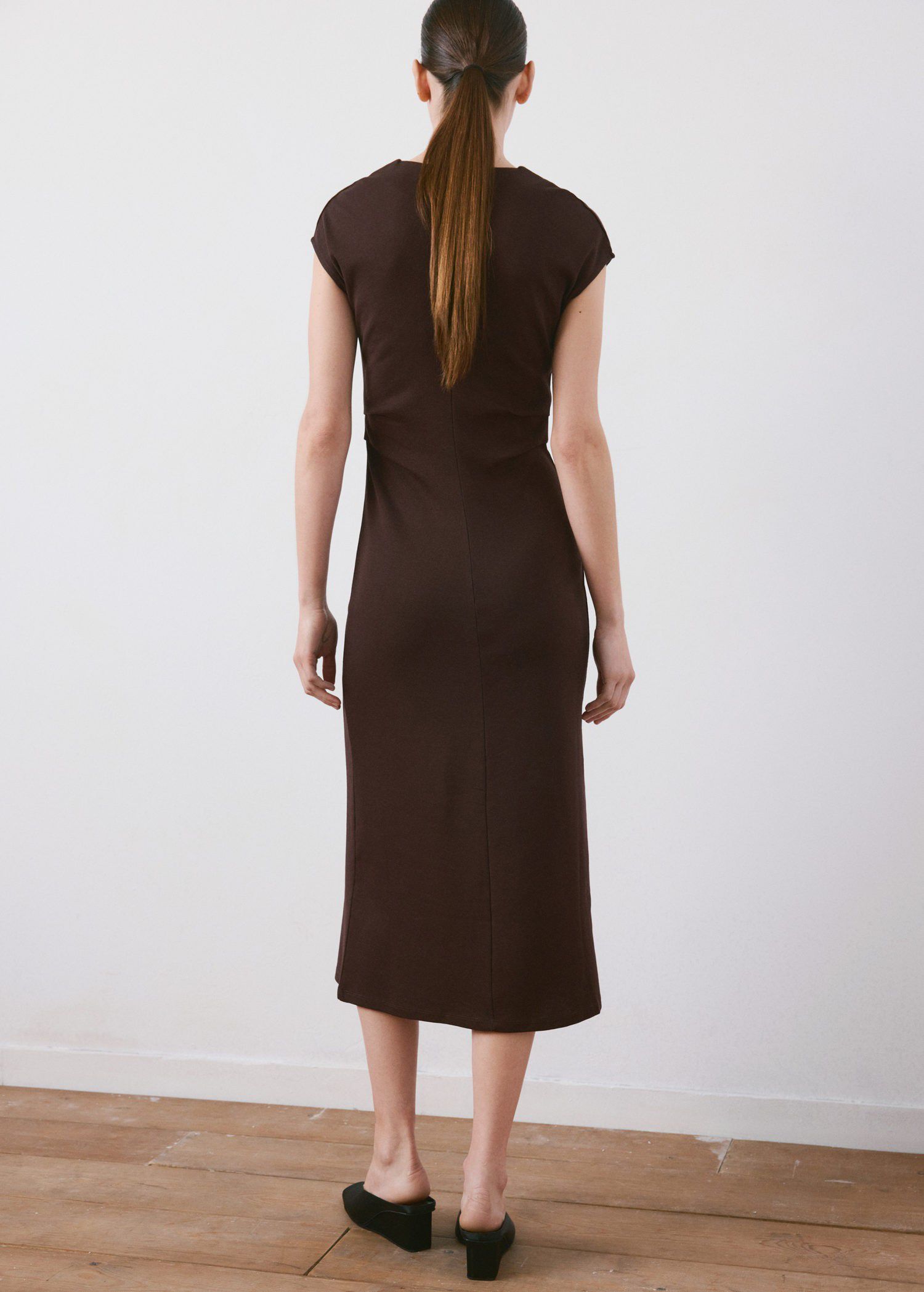 Midi-dress with draped detail
