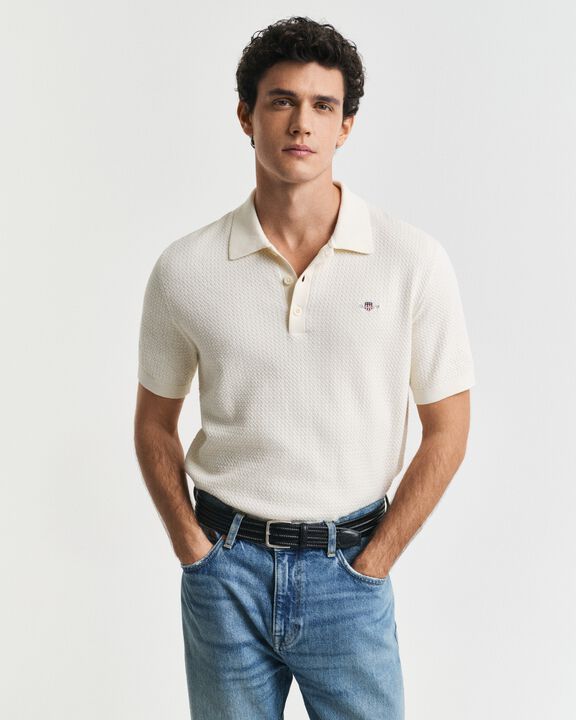 TEXTURED COTTON SS POLO
