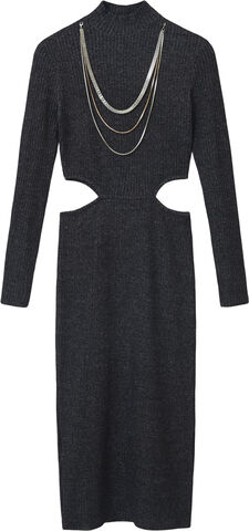 Knit dress with side cut-outs