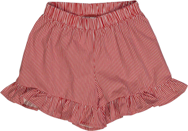 Poplin stripe frill shorts