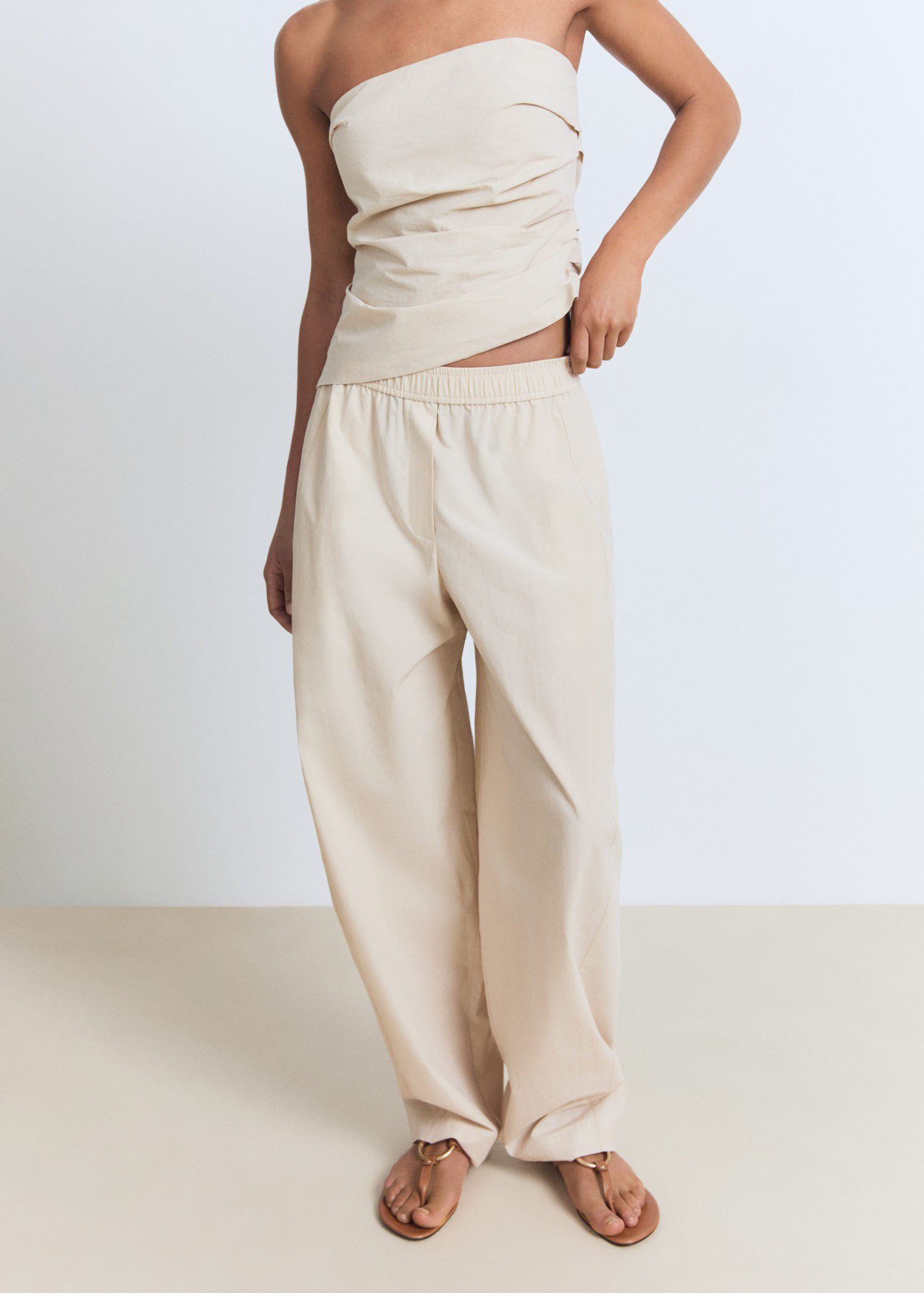 Paper bag cotton trousers