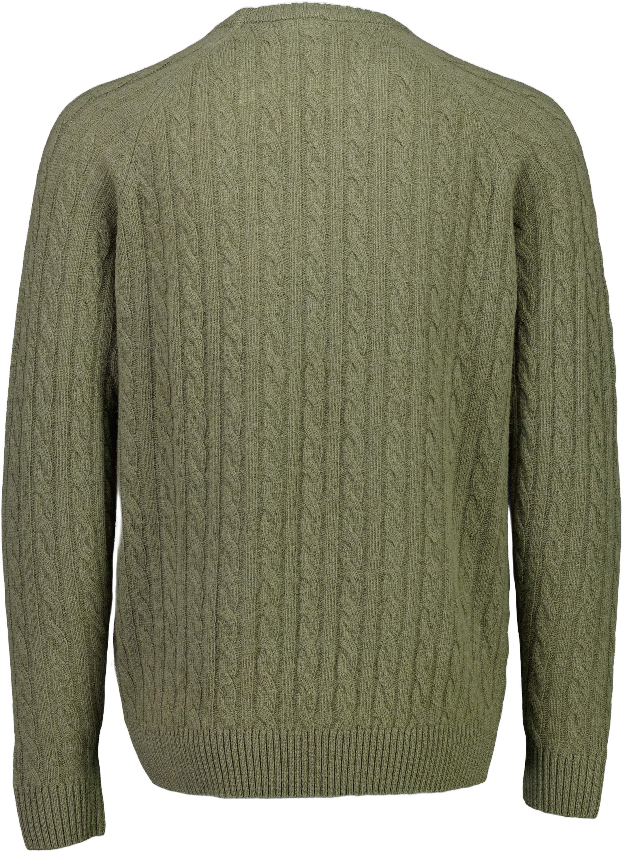 Lambswool raglan cable o-neck