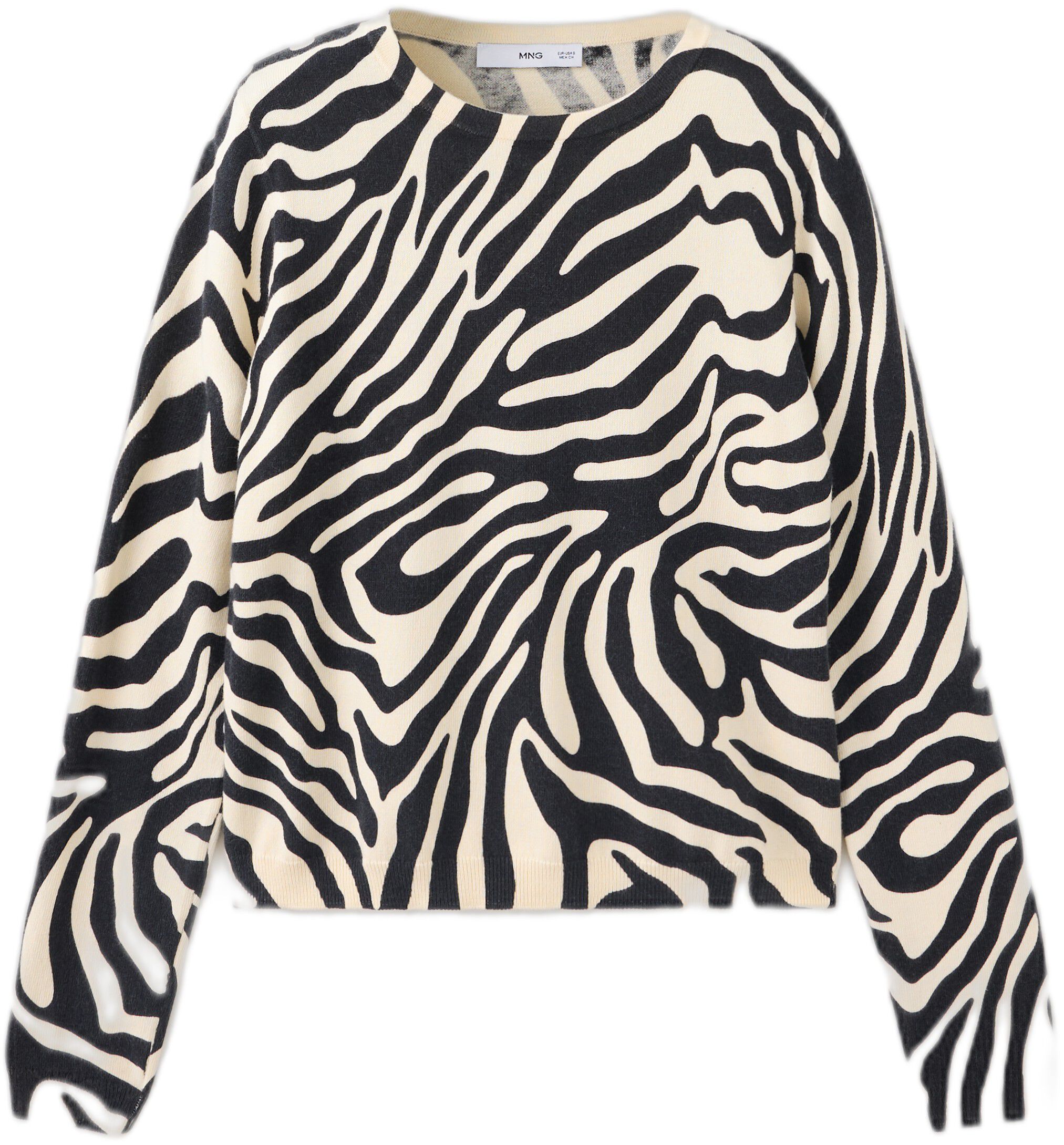 Fine-knit zebra jumper