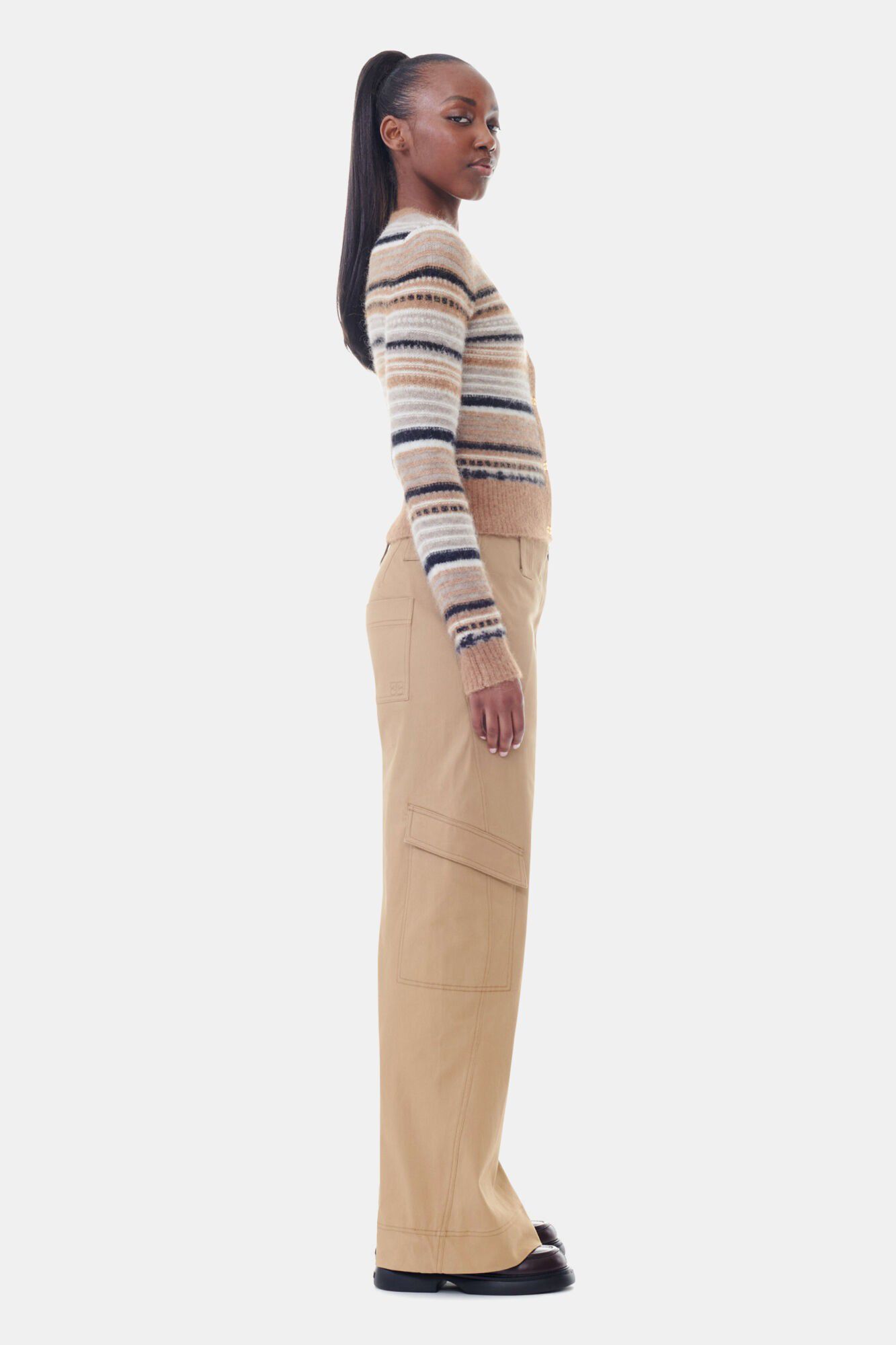 Soft Wool Stripe Cardigan