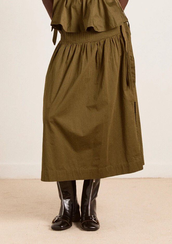 JOSIE MIDI SKIRT - OLIVE