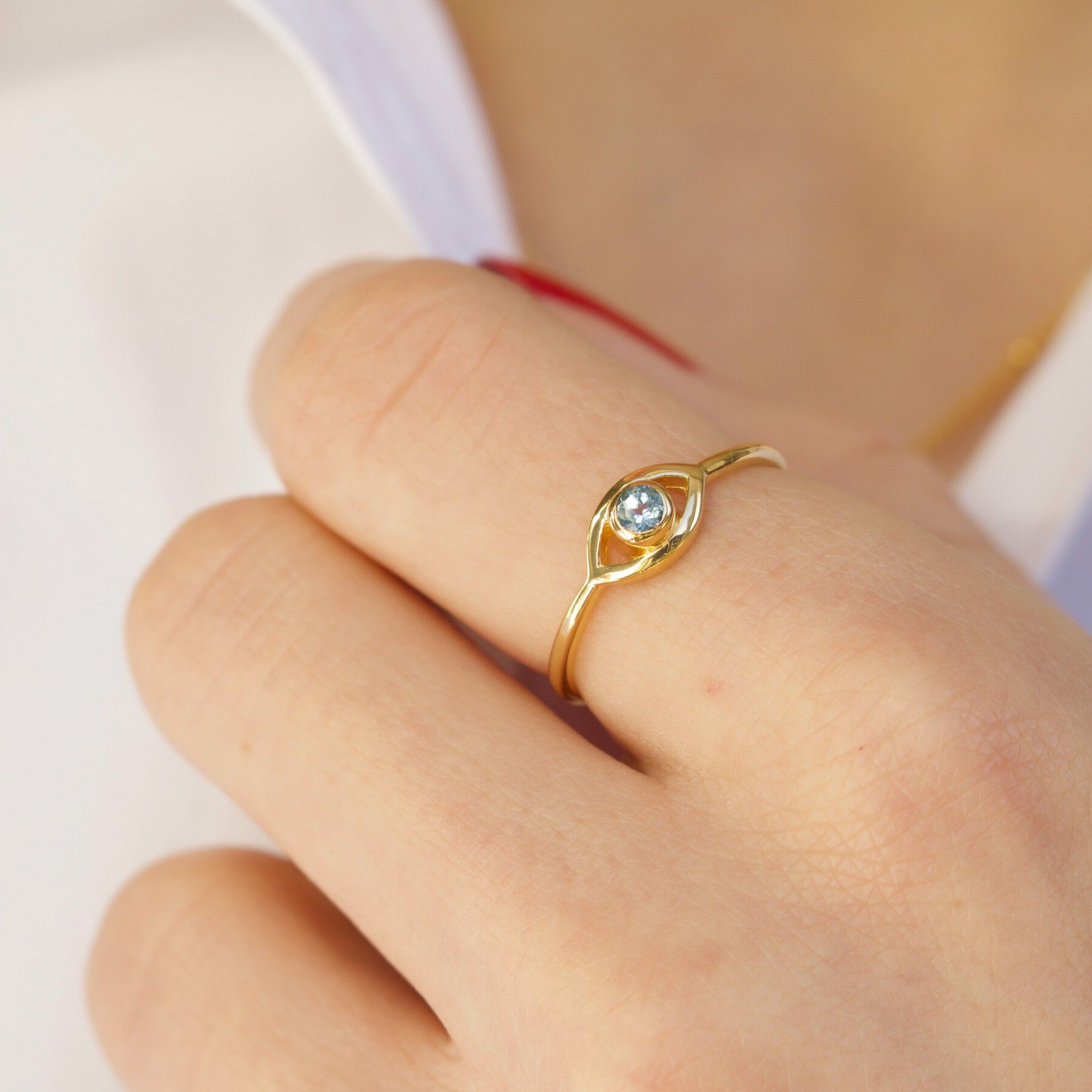 Blue Topaz Eye Ring
