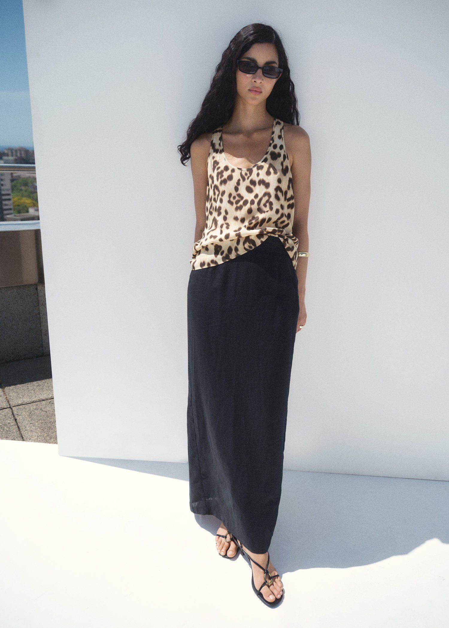 Animal print fluid top