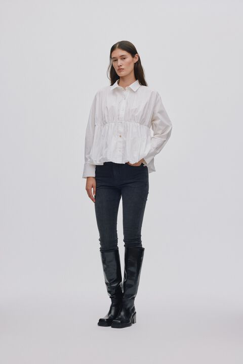 Poplin puffed hem shirt - Sophie