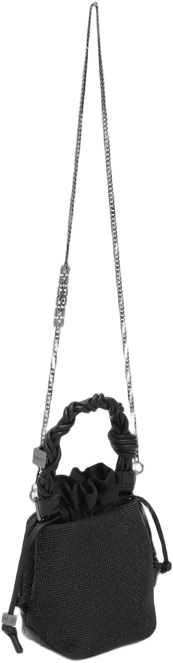 Ganni Bou Bucket Mini Satin Strass