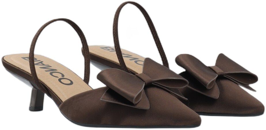 BIAKRISTIN Kitten Heel Bow Slingback Satin