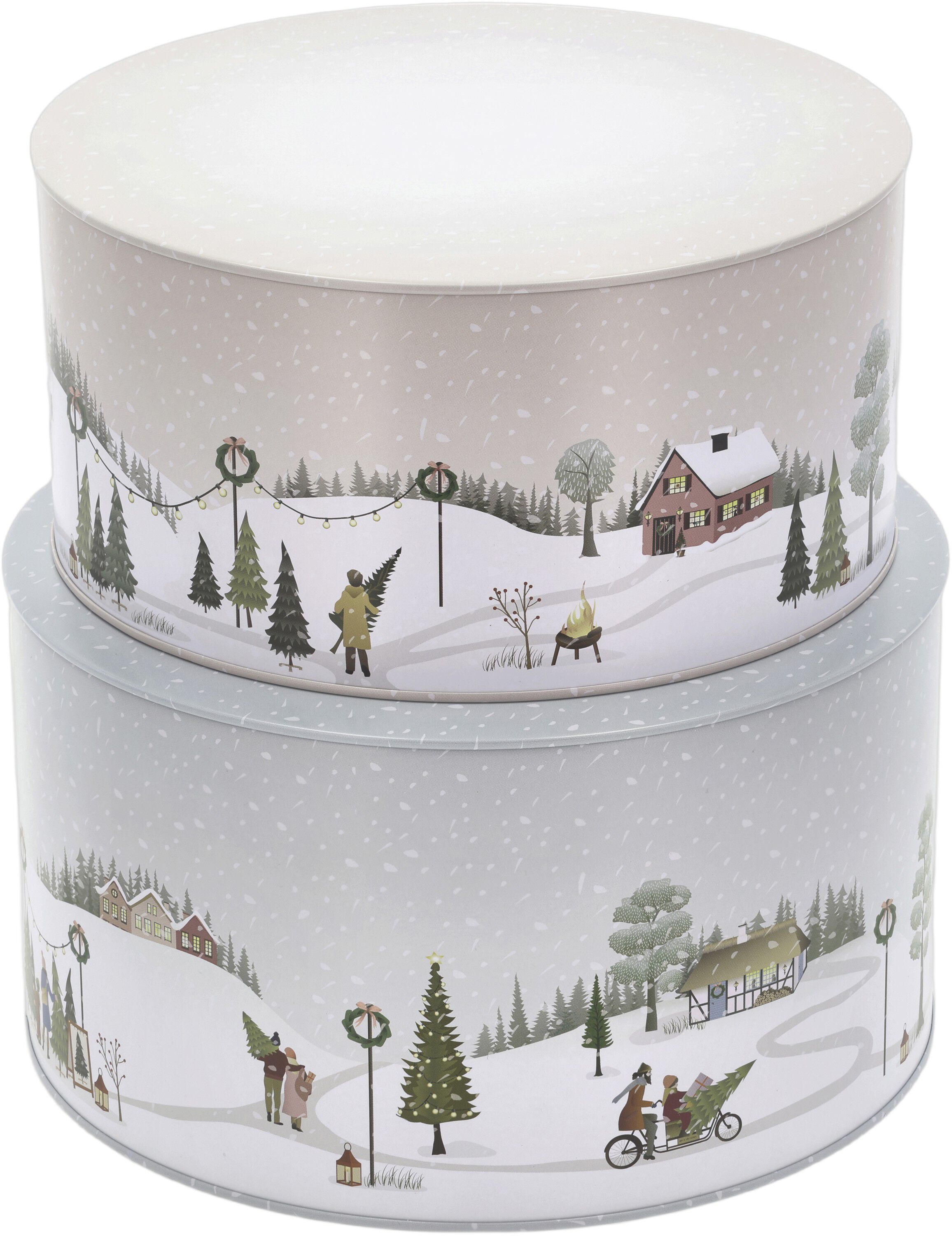 Kaged&aring;ses&aelig;t Vinter 22x12/20x10 cm Arctic Ice/Woodrose Metal