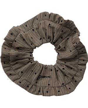 Flock Check Frill Scrunchie