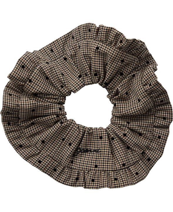 Flock Check Frill Scrunchie