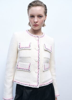 Tweed jacket with contrasting trims