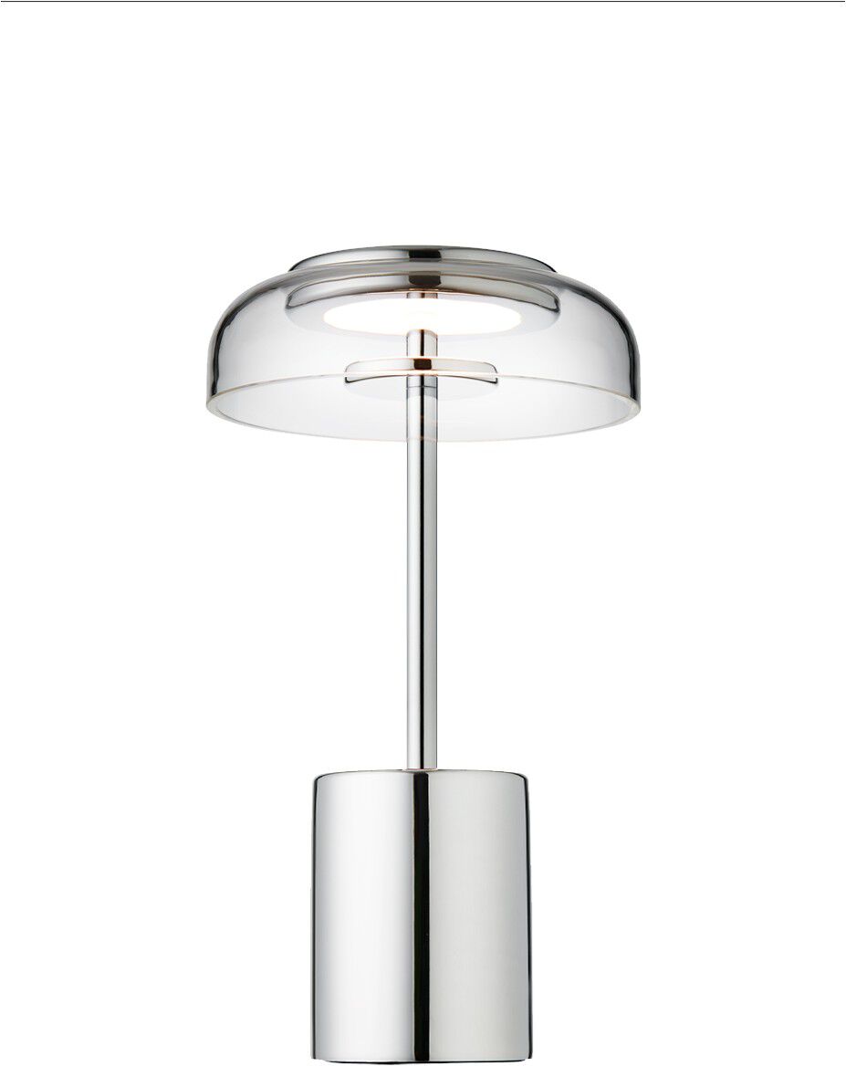 Blossi Table Mini, portable, chrome / clear