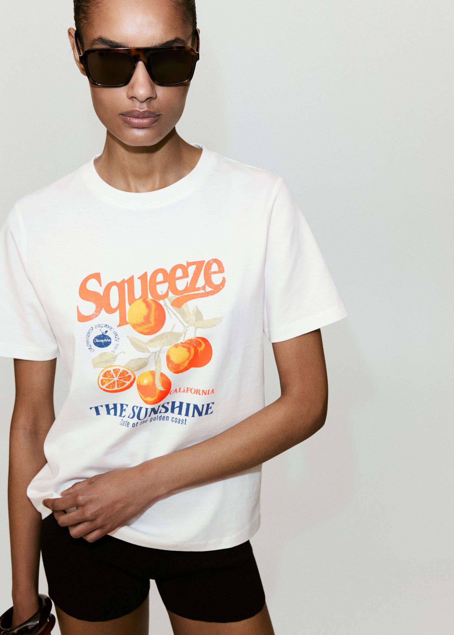 Printed cotton-blend t-shirt