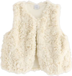 Faux fur vest with a hook and eye c