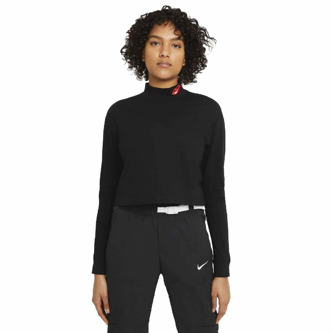 sportswear mock long sleeve t-shirt