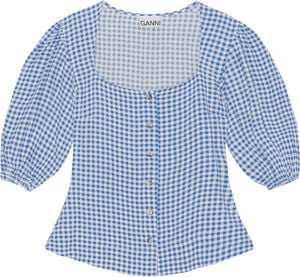 Printed Crepe Button Down Bluse