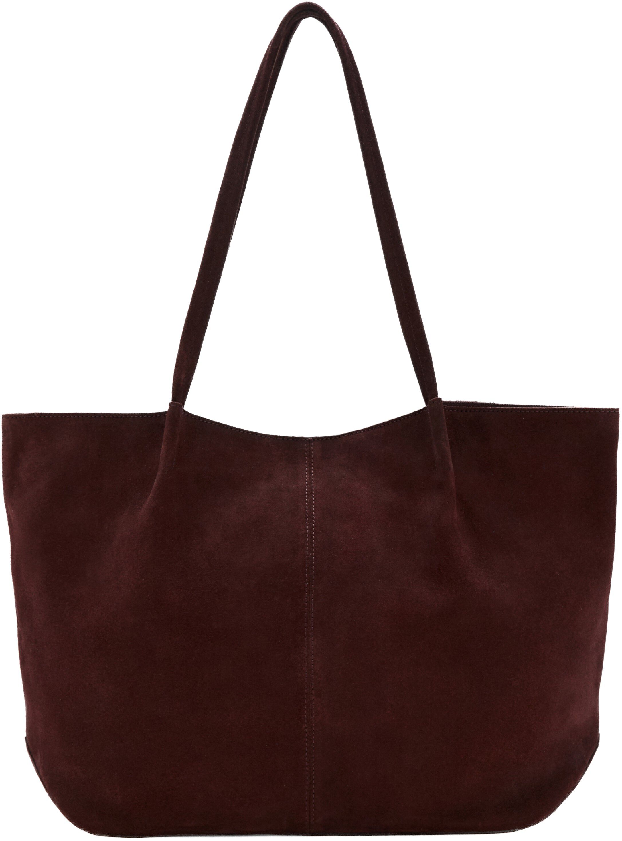Suede leather shopper bag