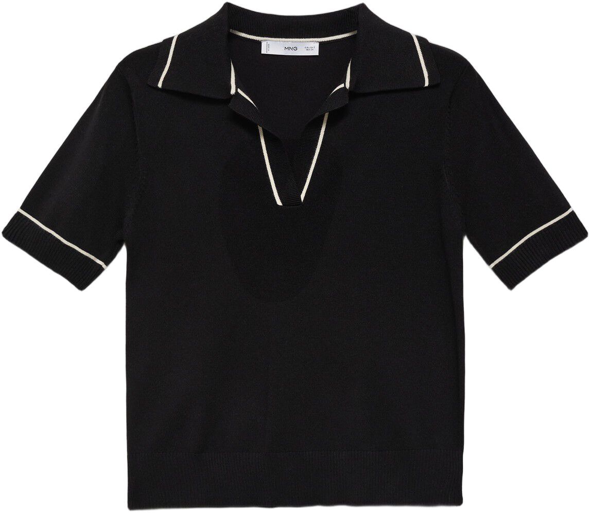 Contrast polo neck sweater