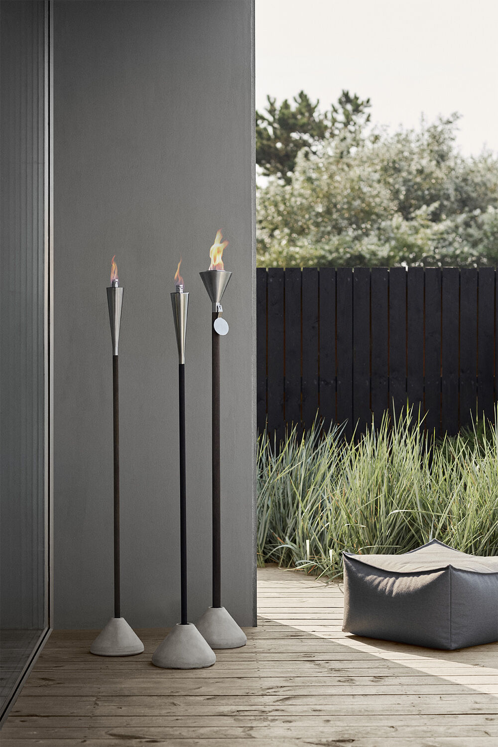 Garden Torch with wooden pole -ORCHOS- matt