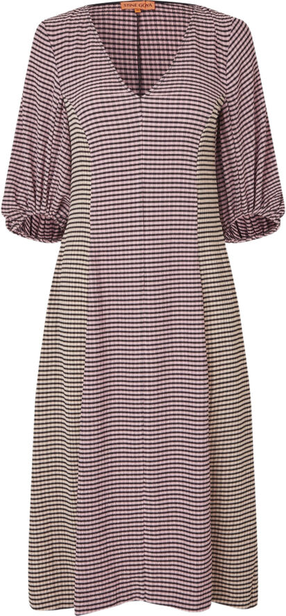 2247 Patchwork Jersey, Three-Quarter Sleeve Midi Dress