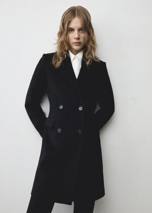 Double-breasted wool coat