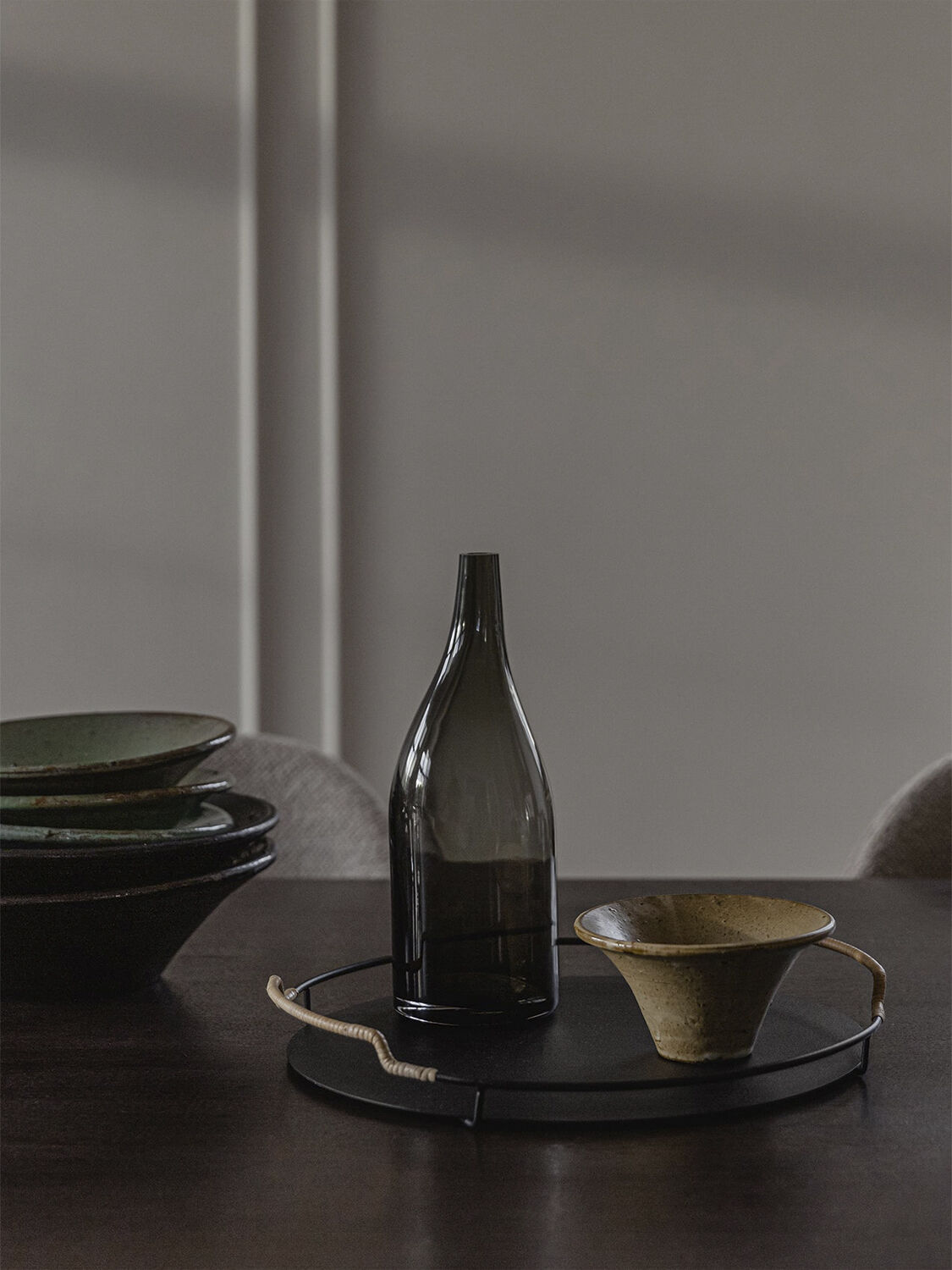 Balcony Serving Tray, &Oslash;36,5, Black