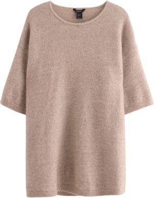 Kortärmad stickad tröja i mohairbla