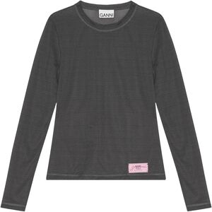 Sheer Mesh Jersey Long Sleeve Top