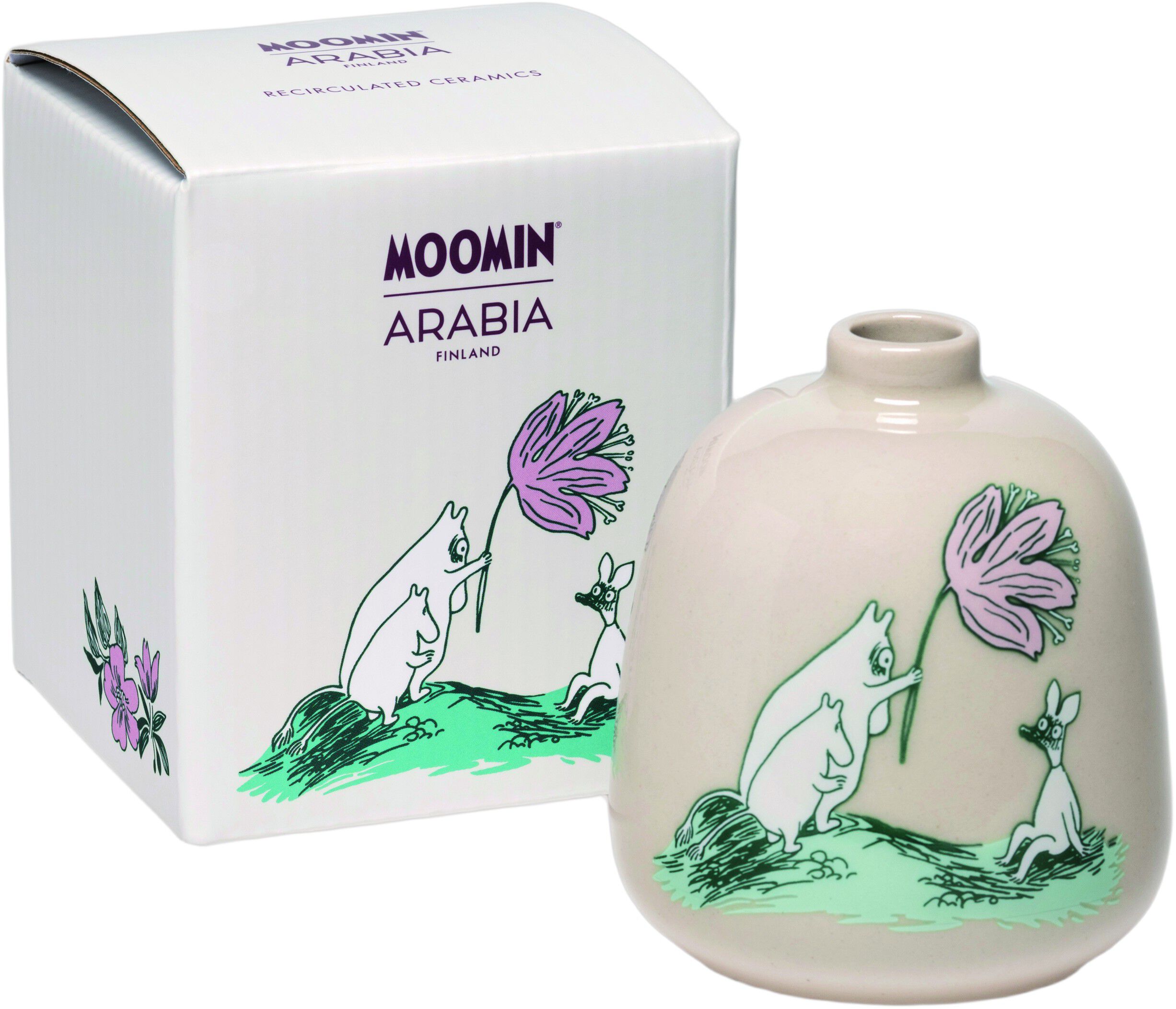 Moomin Arabia 83mm vase Vildblomst Genanvendt Interi&oslash;r