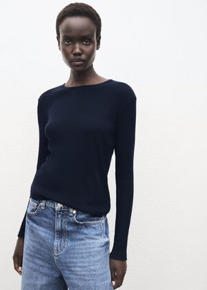 Ribbed long-sleeved t-shirt