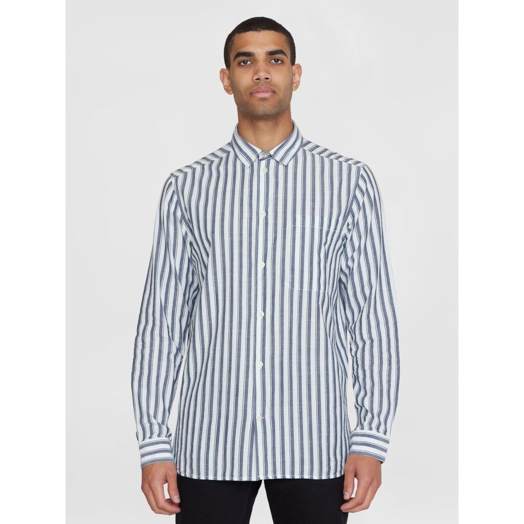 Loose striped slub shirt - GOTS/Vegan