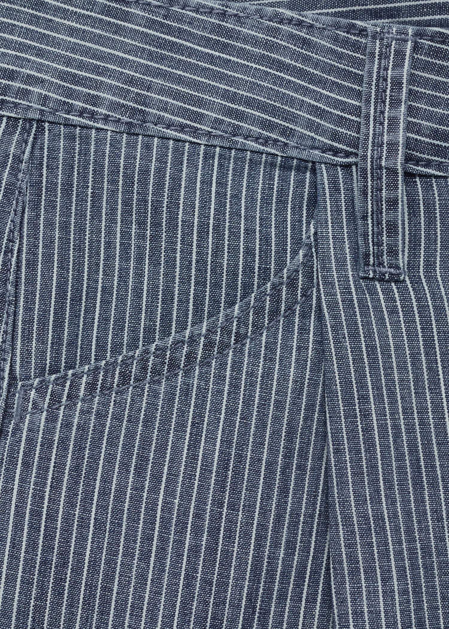 Mid-rise striped denim shorts