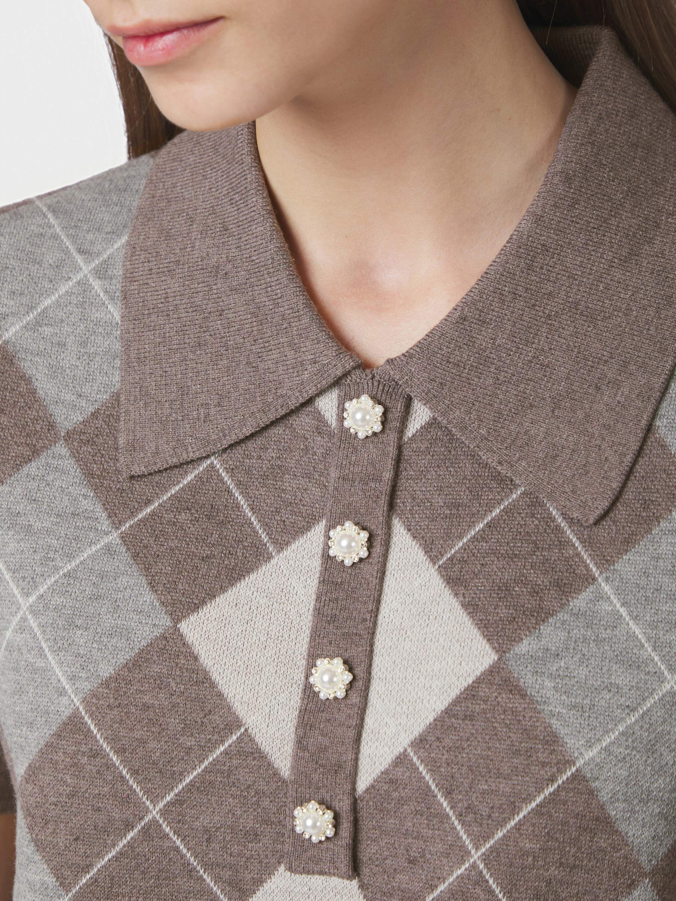 Gia Check Knit Blouse