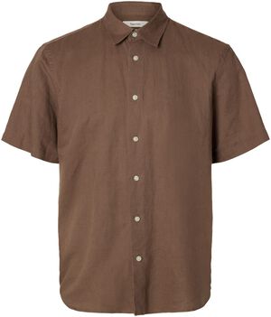 SLHREGCLAY LINENBLEND SS SHIRT CLA