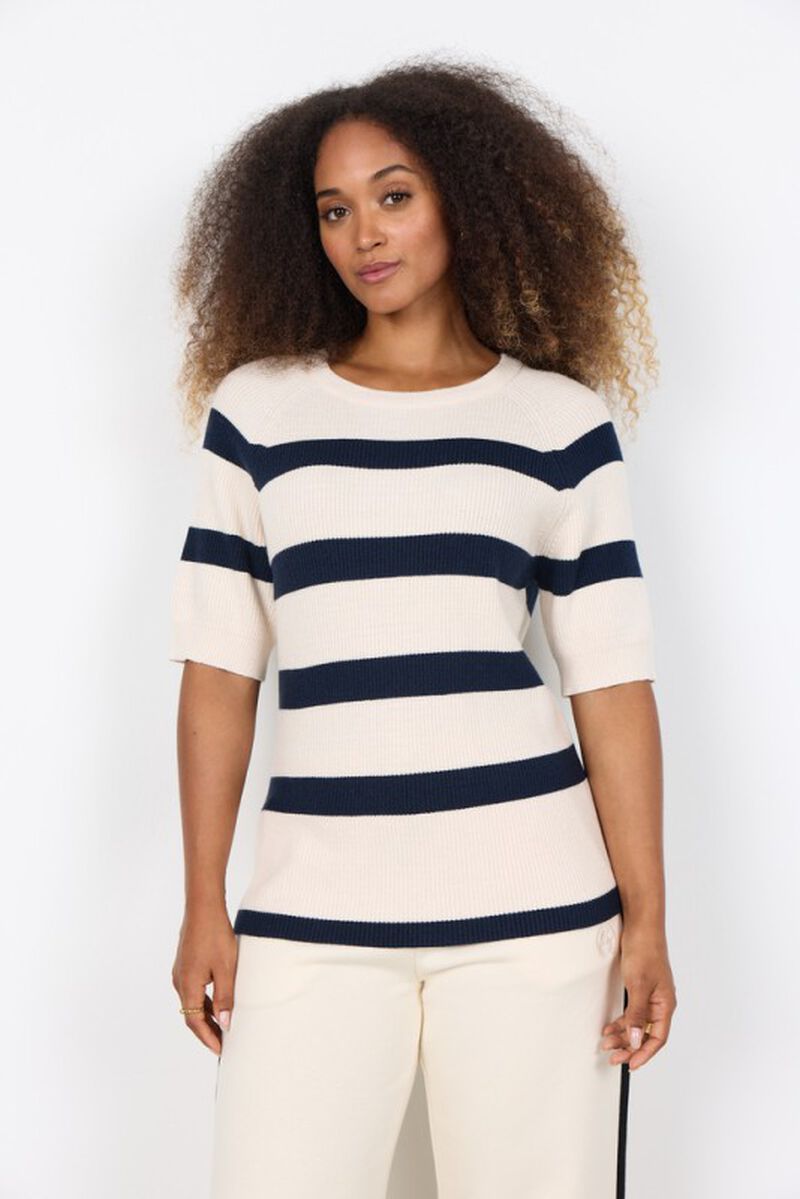 Sc-Kanita Stripe 19 Pullover Creme