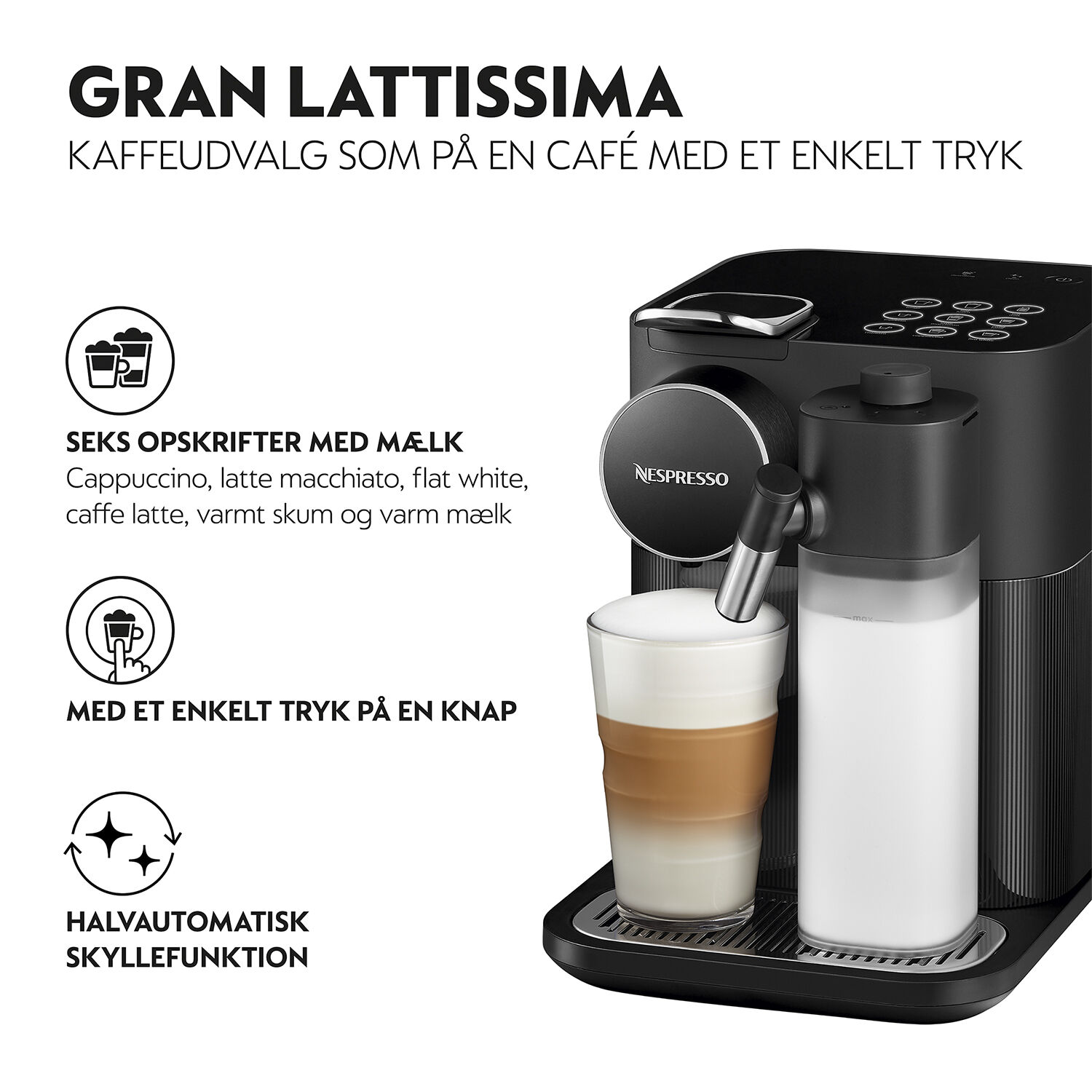 Nespresso Gran Lattissima by DeLonghi, Black