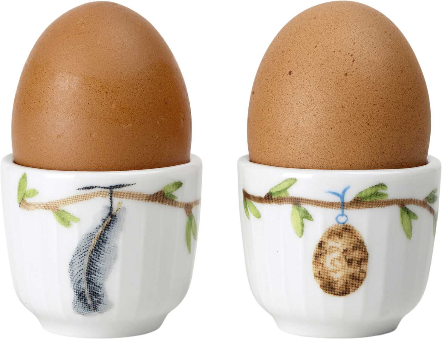 Hammersh&oslash;i Spring &AElig;ggeb&aelig;ger &Oslash;5 cm hvid m. deko 2 stk.